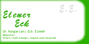 elemer eck business card
