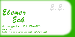 elemer eck business card